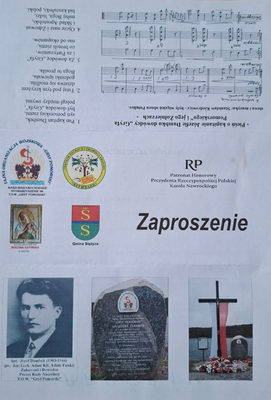 Gołubie i Szymbark uczczą 82. rocznicę śmierci kpt. Józefa Dambka Gołubie i Szymbark uczczą 82. rocznicę śmierci kpt. Józefa Dambka