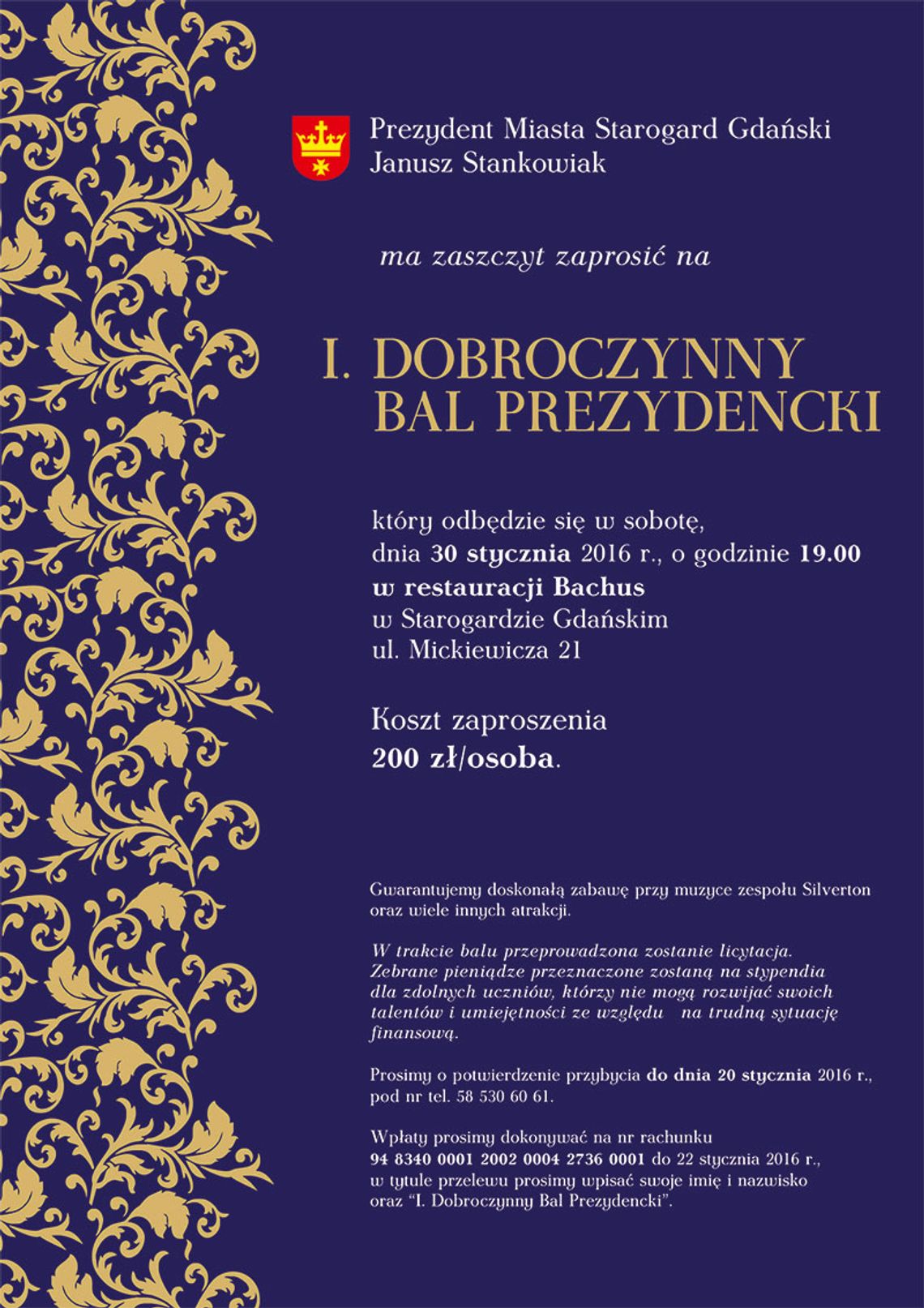 I Dobroczynny Bal Prezydencki - wspólna zabawa i licytacje dla utalentowanej młodzieży I Dobroczynny Bal Prezydencki - wspólna zabawa i licytacje dla utalentowanej młodzieży