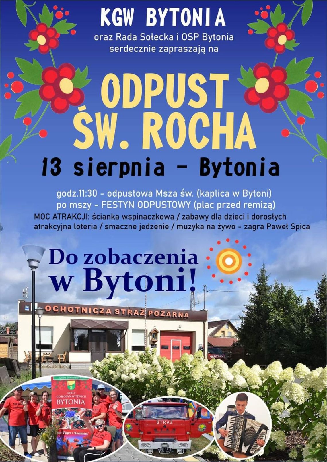 Już w tę niedzielę - moc atrakcji, dobrej zabawy i smaków na odpuście św. Rocha w Bytoni!