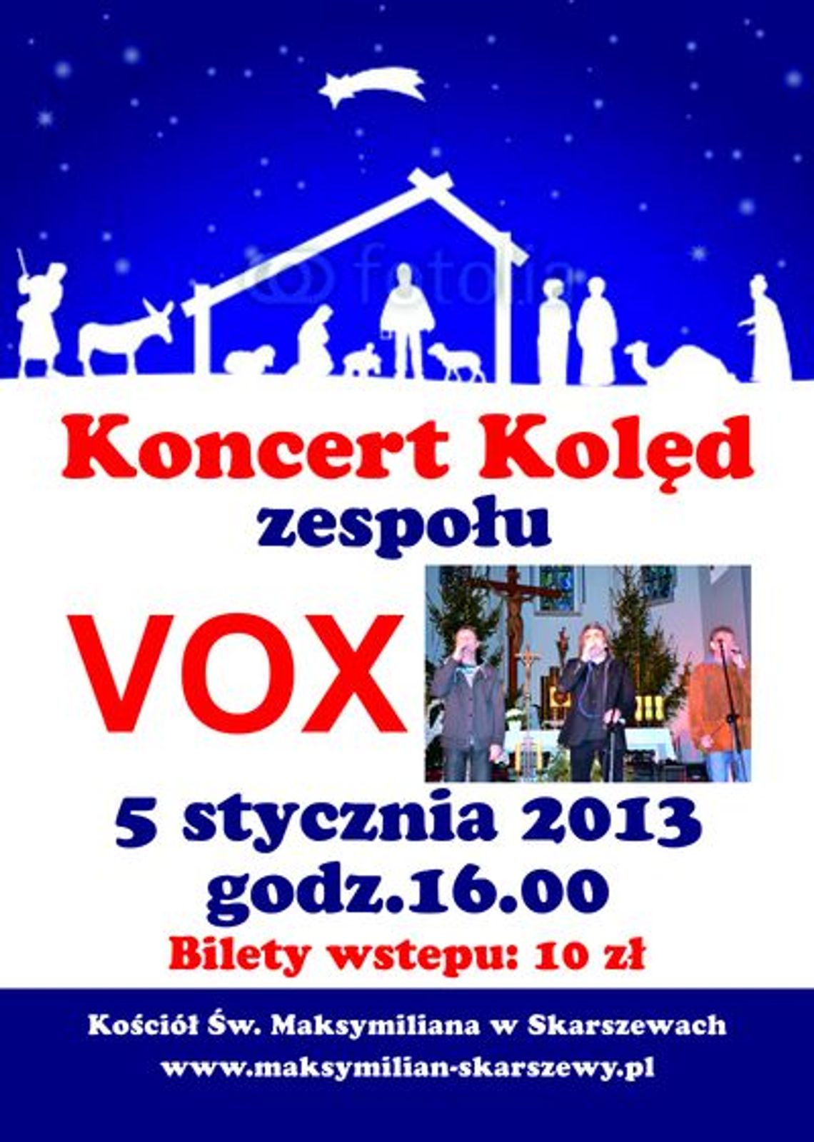 Koncert kolęd - VOX  w Skarszewach