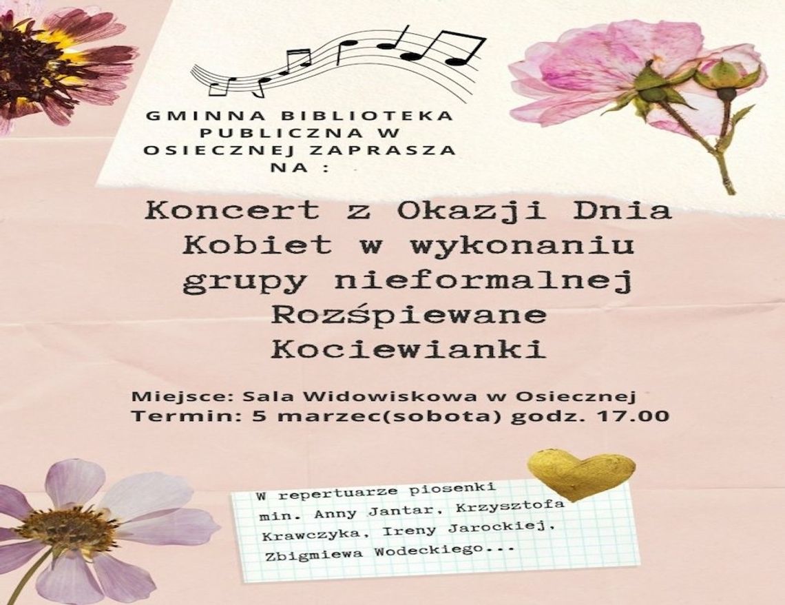Koncert z okazji Dnia Kobiet w Osiecznej!