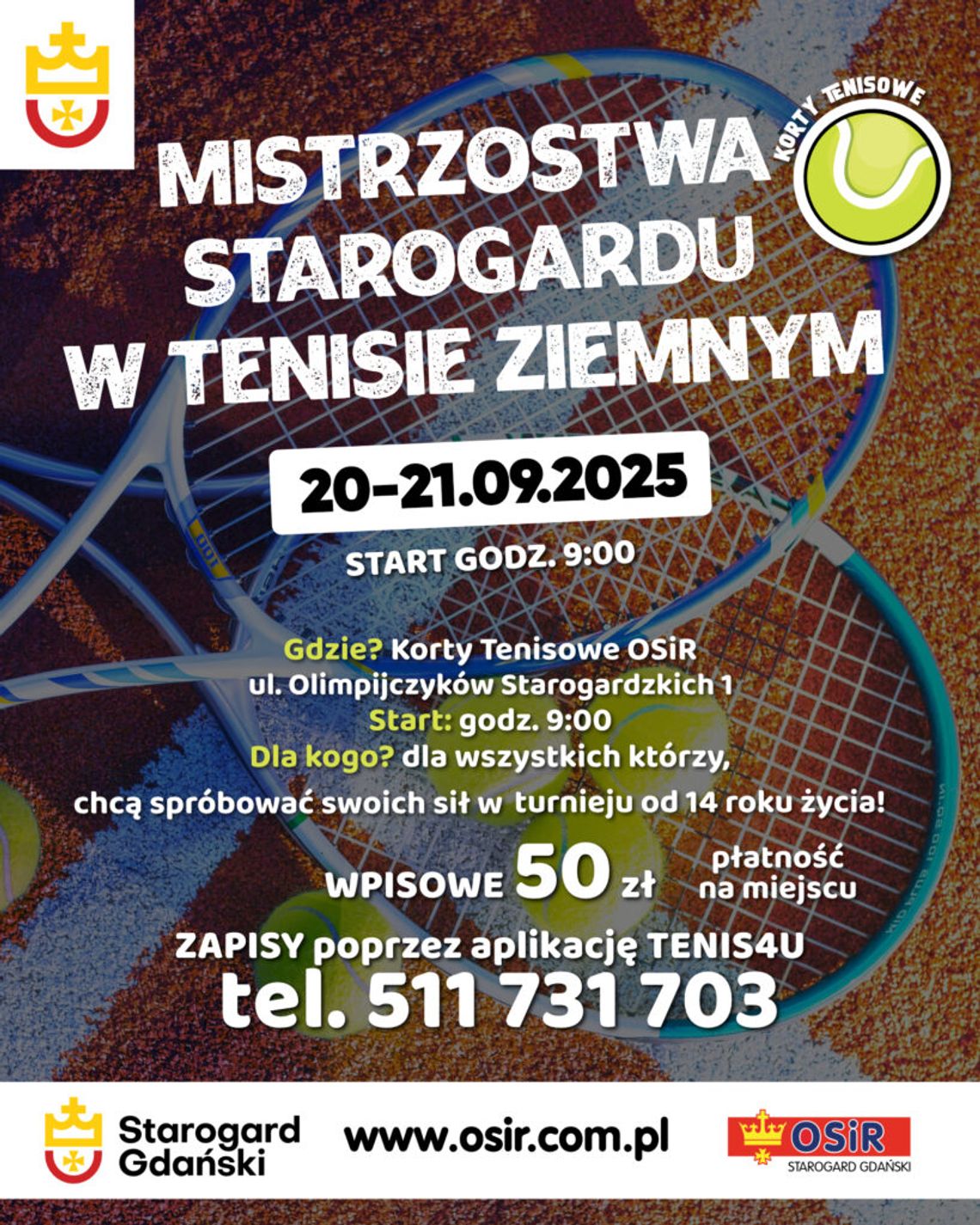 Mistrzostwa Starogardu w Tenisie Ziemnym – sportowe emocje już we wrześniu!