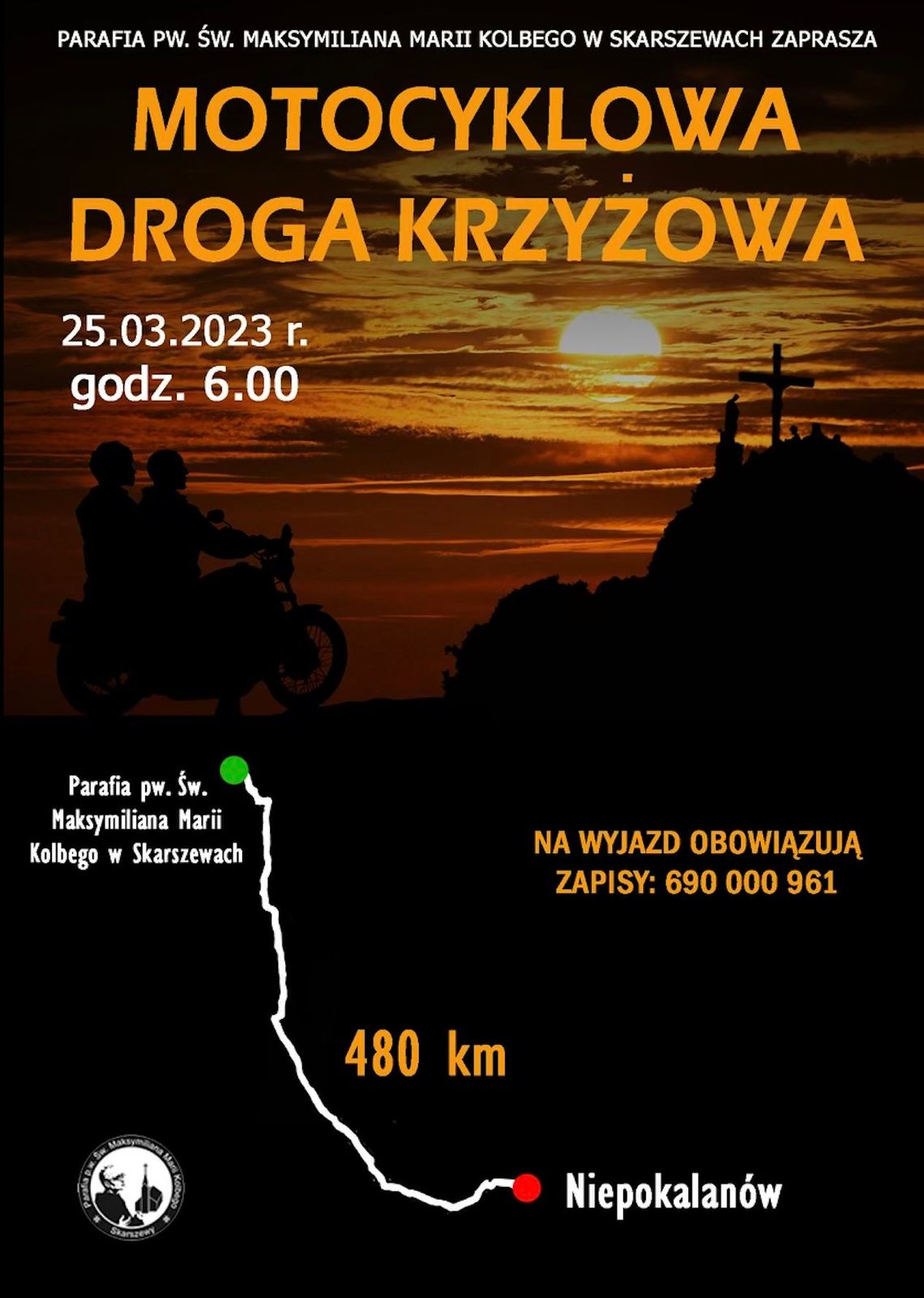Motocyklowa Droga Krzyżowa ze Skarszew do Niepokalanowa