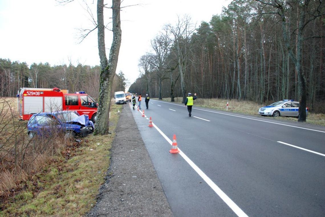 Na prostym odcinku zjechała na pobocze i czołowo uderzyła w drzewo