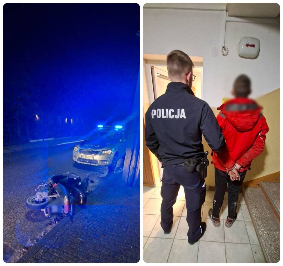 Najpierw uciekał skuterem, później pieszo. Miał narkotyki i był pod ich działaniem Najpierw uciekał skuterem, później pieszo. Miał narkotyki i był pod ich działaniem