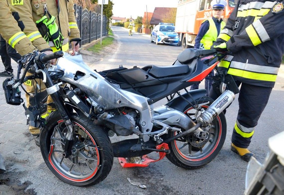 Nieletni motocyklista po wypadku trafił do szpitala
