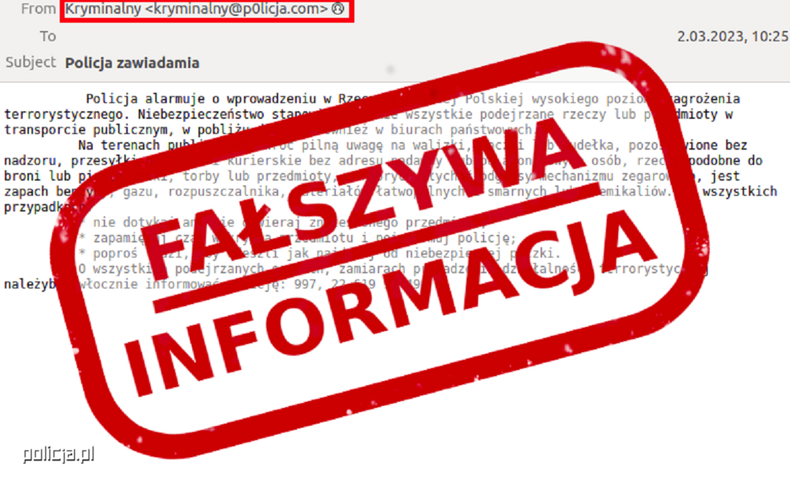 Oszuści wysyłają maile o wysokim poziomie zagrożenia terrorystycznego