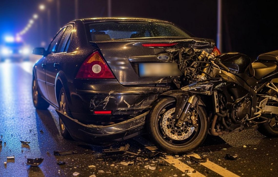 Pijany i bez uprawnień motocyklista spowodował kolizję. Pijany i bez uprawnień motocyklista spowodował kolizję.