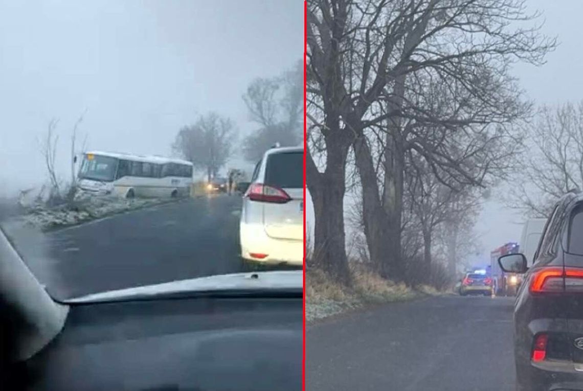 Groźne zdarzenie drogowe. Autobus szkolny w rowie. Dzieci bez pomocy medycznej na miejscu stłuczki?!