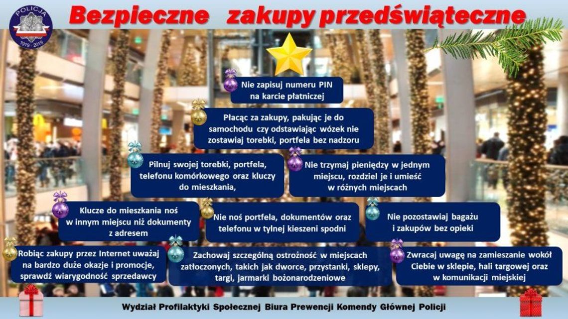 POLICJA RADZI - Bezpieczne zakupy przed świętami 