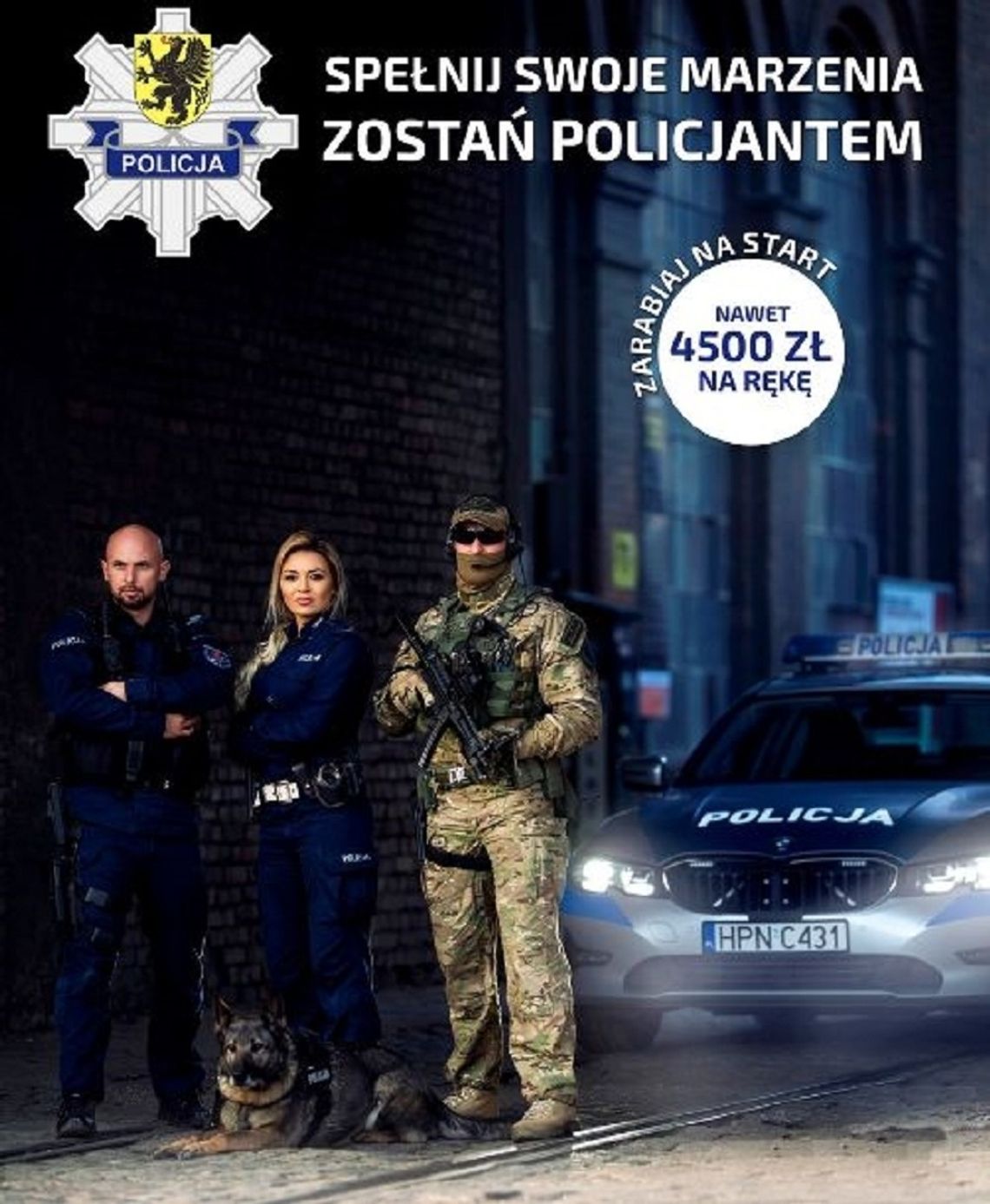 Policja zachęca do wstąpienia w swoje szeregi. Na start oferuje ok. 4,5 tys. zł!