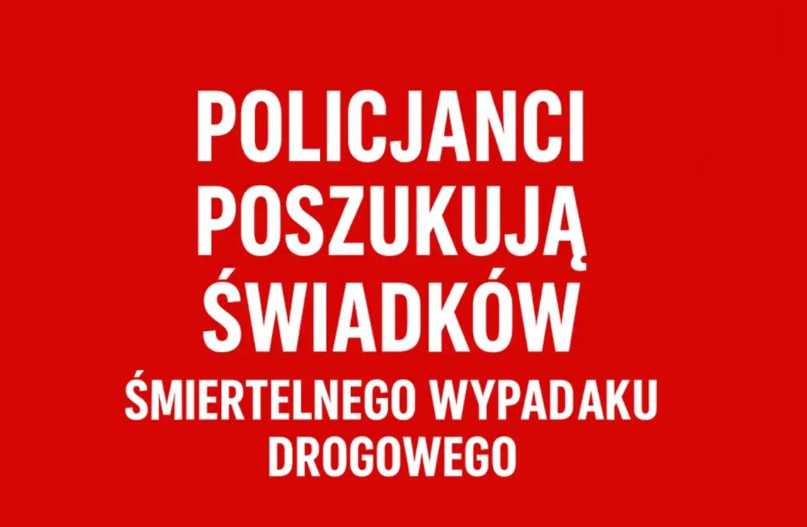 Policjanci poszukują świadków śmiertelnego wypadku drogowego