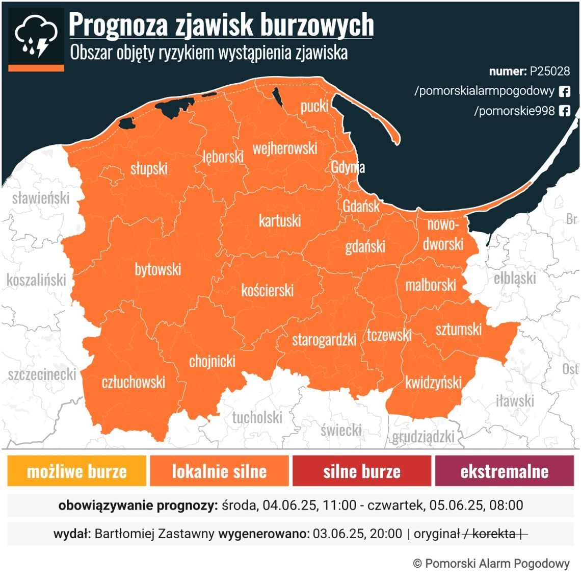 Pomorski Alarm Pogodowy ostrzega przed lokalnie silnymi burzami Pomorski Alarm Pogodowy ostrzega przed lokalnie silnymi burzami