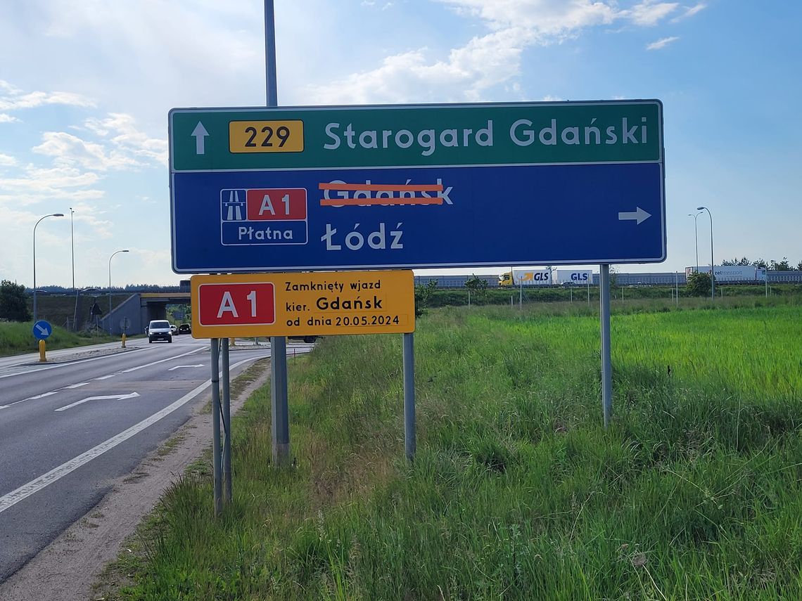 PRZYPOMINAMY: Zmiana organizacji ruchu na autostradzie A1