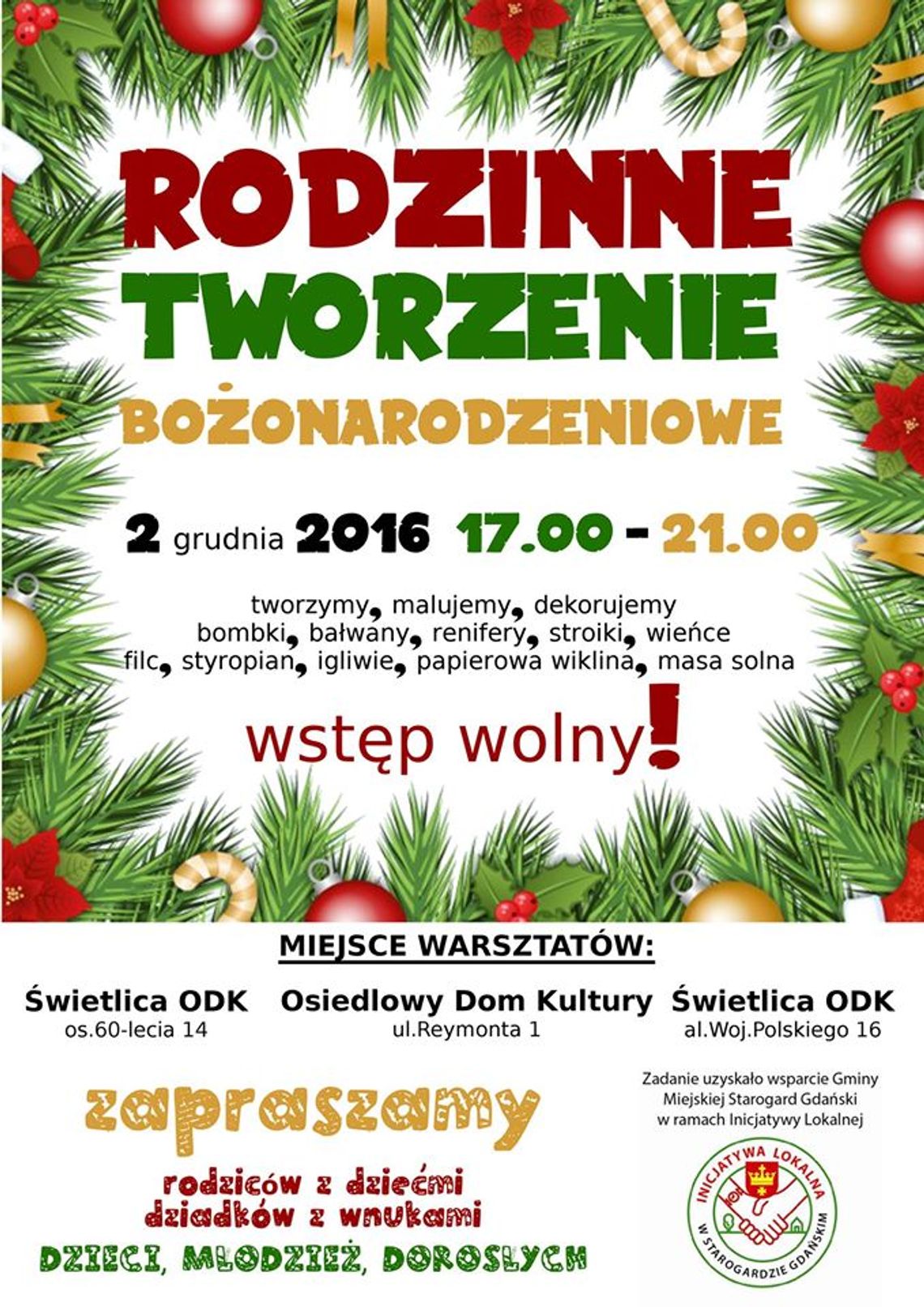 Rodzinne Tworzenie Bożonarodzeniowe. Sprawdźcie, co, gdzie i jak