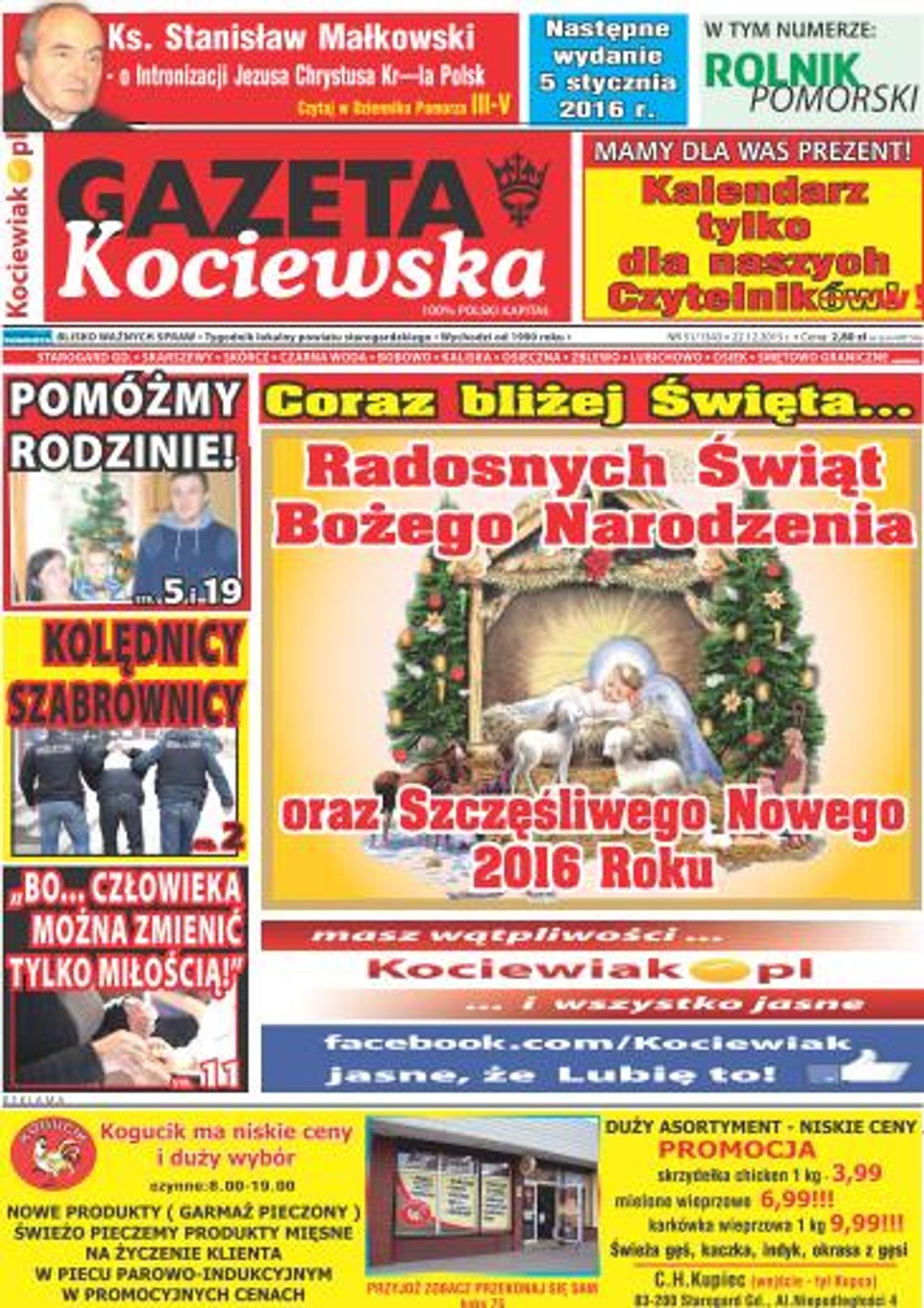Świąteczne wydanie Gazety Kociewskiej już w kioskach! Świąteczne wydanie Gazety Kociewskiej już w kioskach!