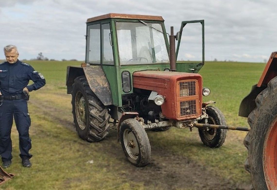 Syn ukradł matce ciągnik rolniczy... Po dwóch godzinach policjanci zatrzymali 23-latka i odzyskali skradzione mienie