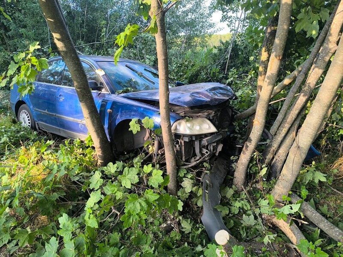 Uderzył w drzewo, trafił do szpitala. Nie uniknie 2 tys. zł kary