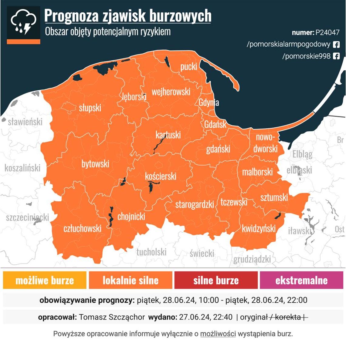 UWAGA: Dziś możliwe silne burze! Pomorski Alarm Pogodowy ostrzega mieszkańców regionu