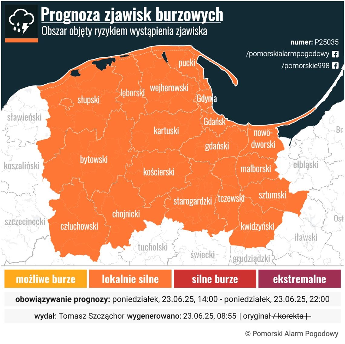 UWAGA: Mogą dziś wystąpić gwałtowne burze z silnym wiatrem!