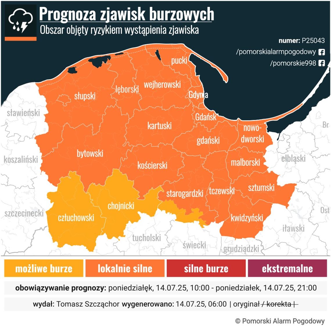 UWAGA: Mogą dziś wystąpić silne burze! Pomorski Alarm Pogodowy ostrzega UWAGA: Mogą dziś wystąpić silne burze! Pomorski Alarm Pogodowy ostrzega