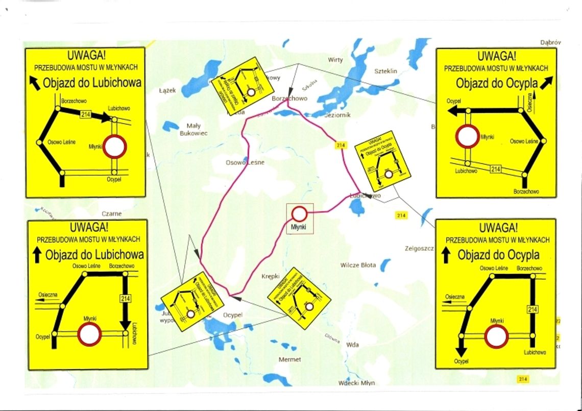 UWAGA: Most w miejscowości Młynki będzie zamknięty UWAGA: Most w miejscowości Młynki będzie zamknięty