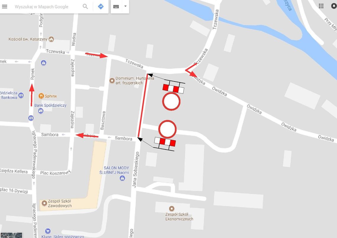 UWAGA. Nieprzejezdna ulica Sobieskiego 