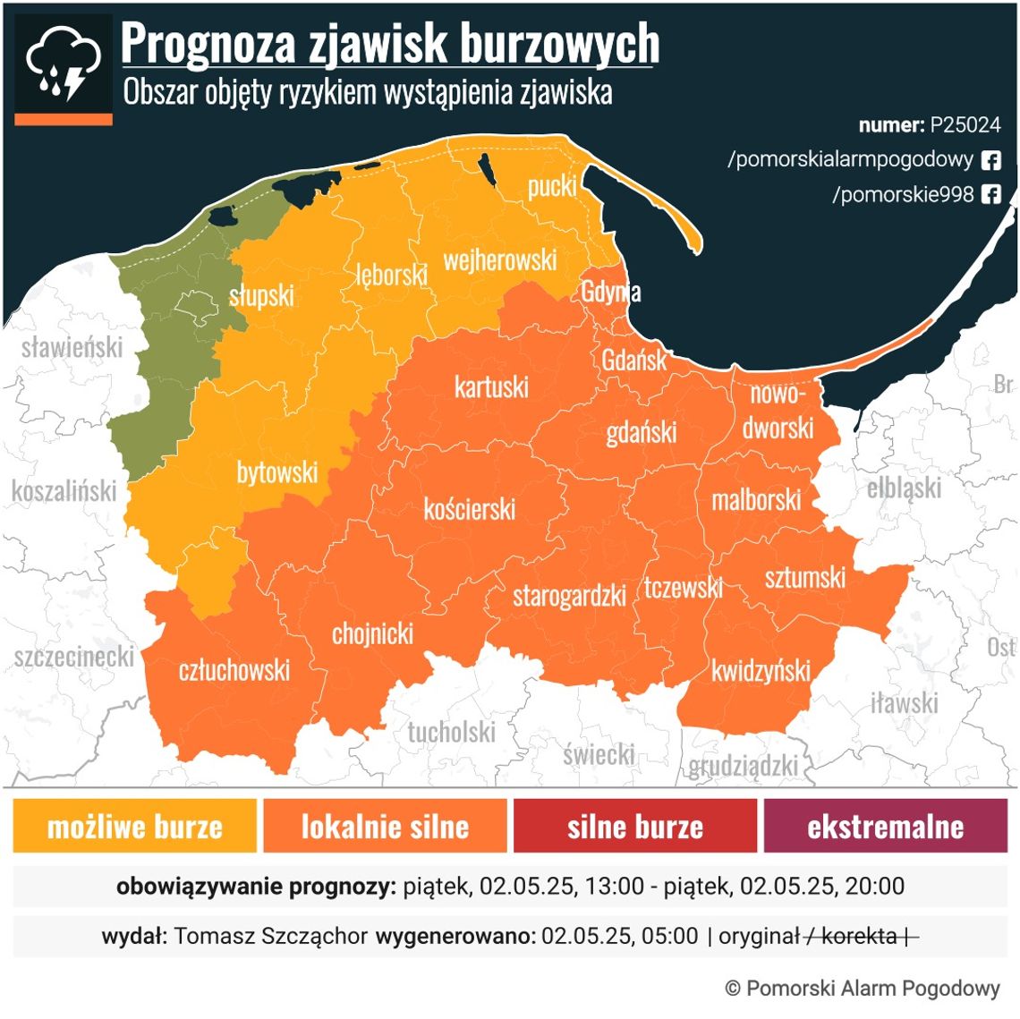 UWAGA! W naszym regionie mogą wystąpić silne burze! Pomorski Alarm Pogodowy wydał ostrzeżenia