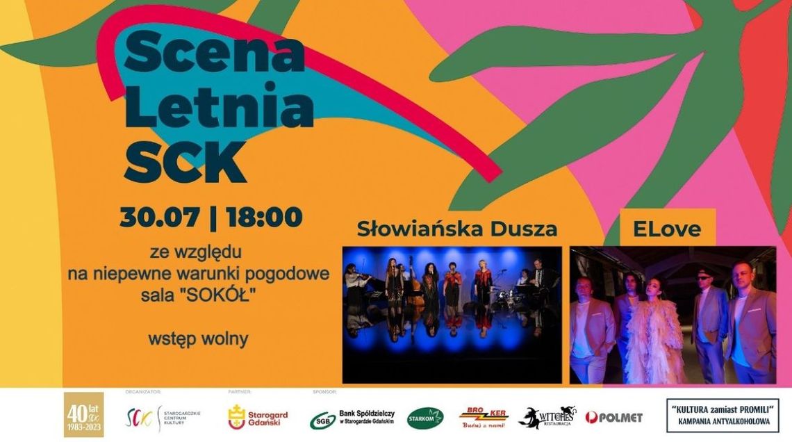 W weekend ostatni wakacyjny koncert w ramach Sceny Letniej SCK