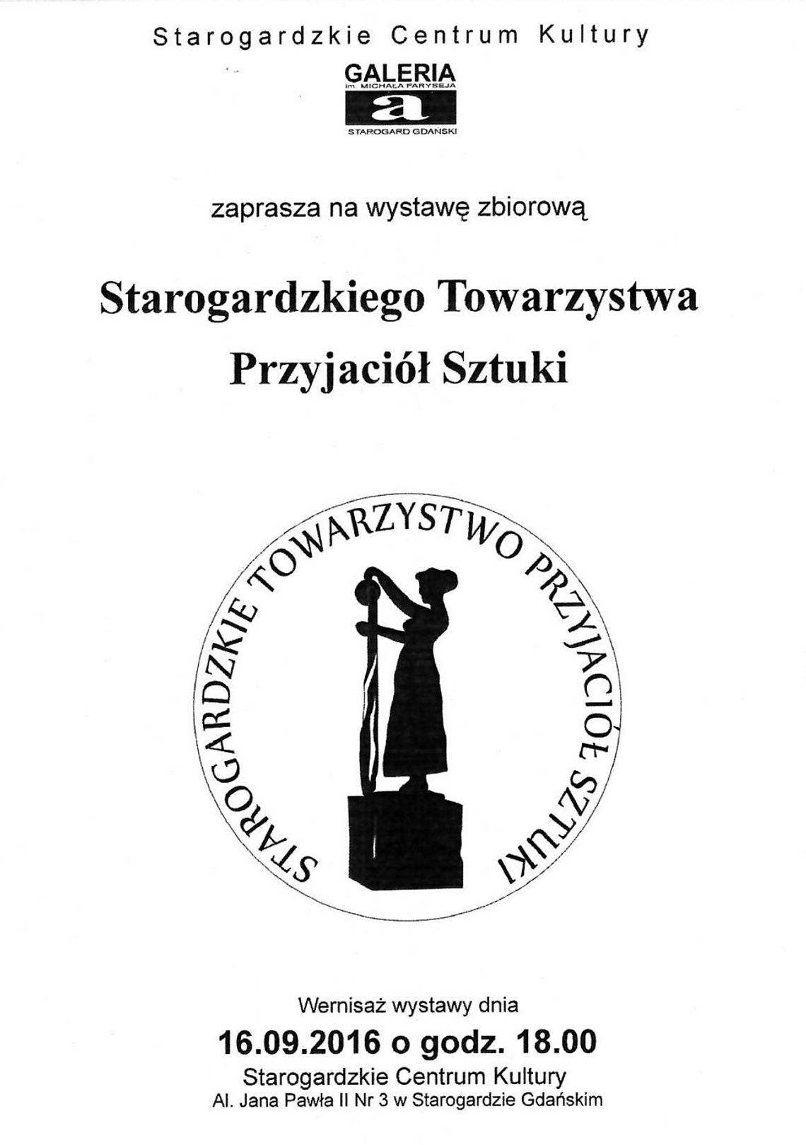 Wernisaż wystawy zbiorowej Starogardzkiego Towarzystwa Przyjaciół Sztuki
