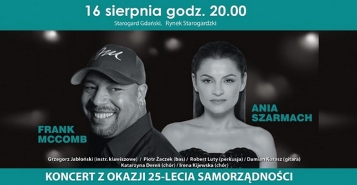 Wyjątkowy duet na starogardzkim Rynku! Koncert Ani Szarmach i Franka McComba