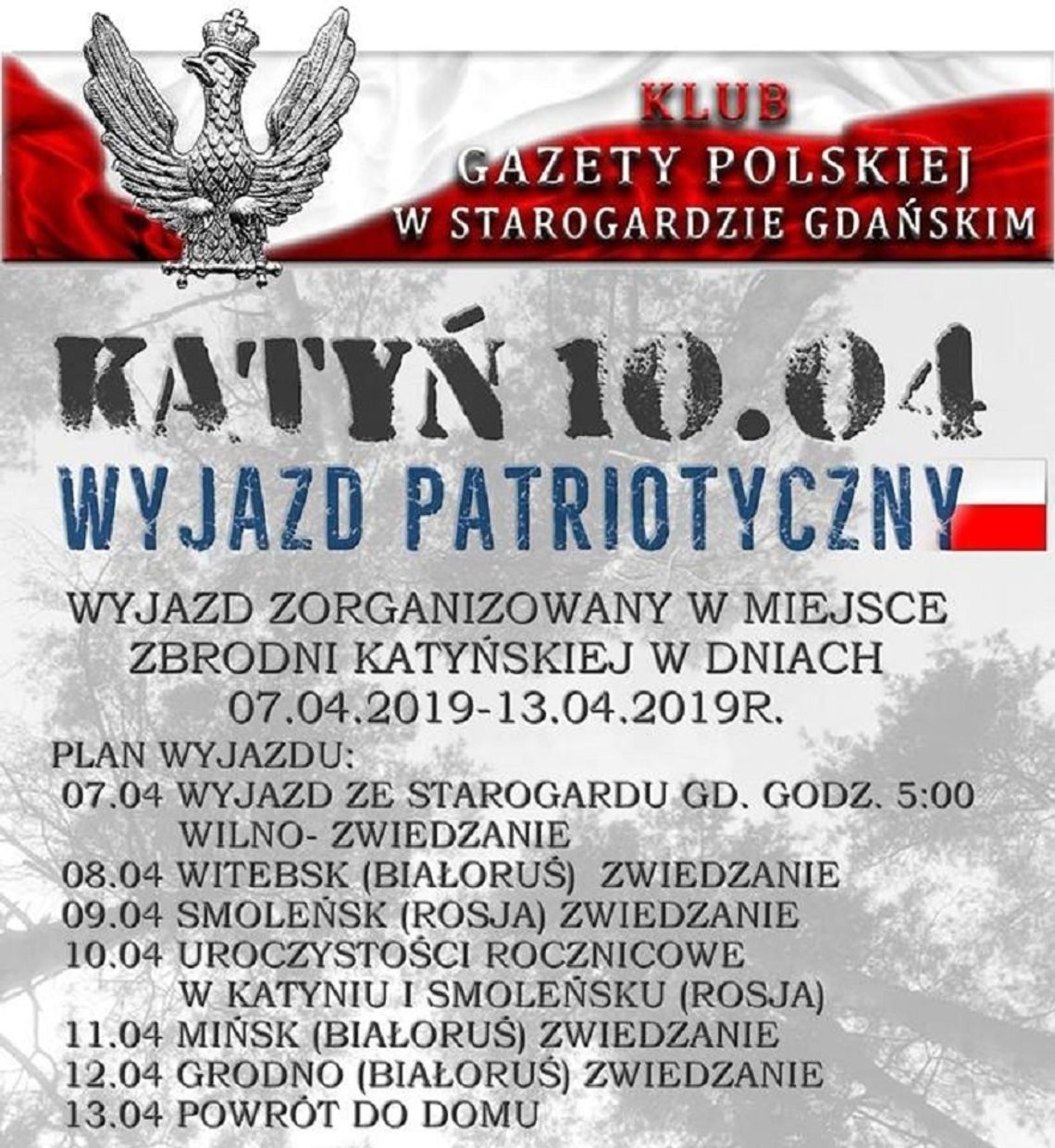 Wyjazd na uroczystości do Katynia 