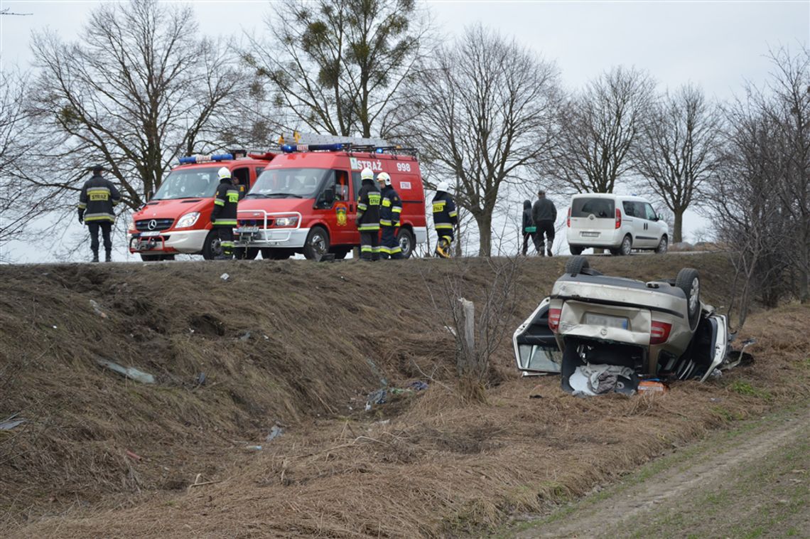 Wypadek pomiędzy Trzcińskiem a wsią Kokoszkowy. 3 osoby zostały ranne