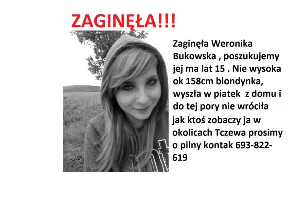 Zaginęła 15 – letnia Weronika – rodzina prosi o pomoc