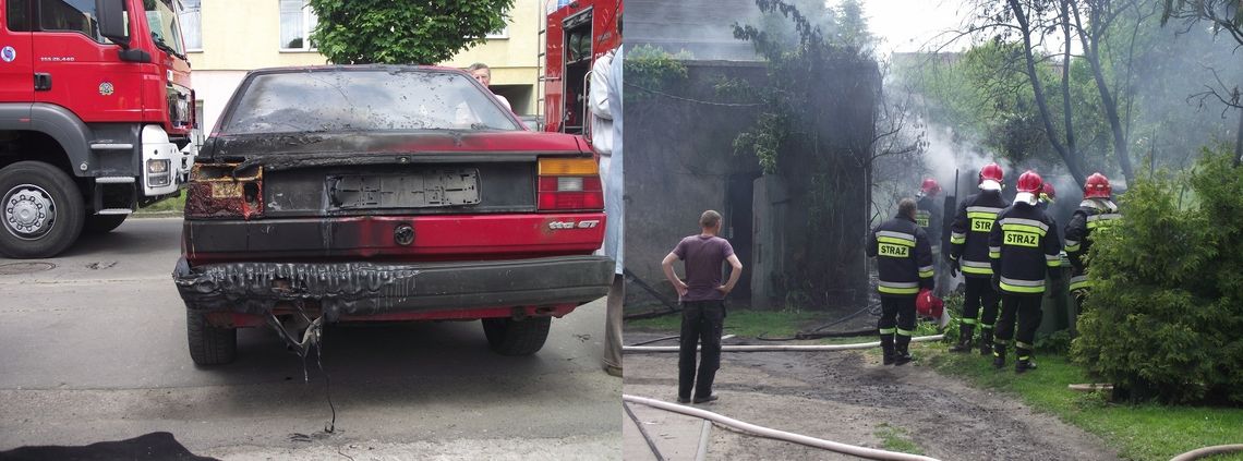 ZDJĘCIA: Pożar samochodu w centrum miasta ZDJĘCIA: Pożar samochodu w centrum miasta