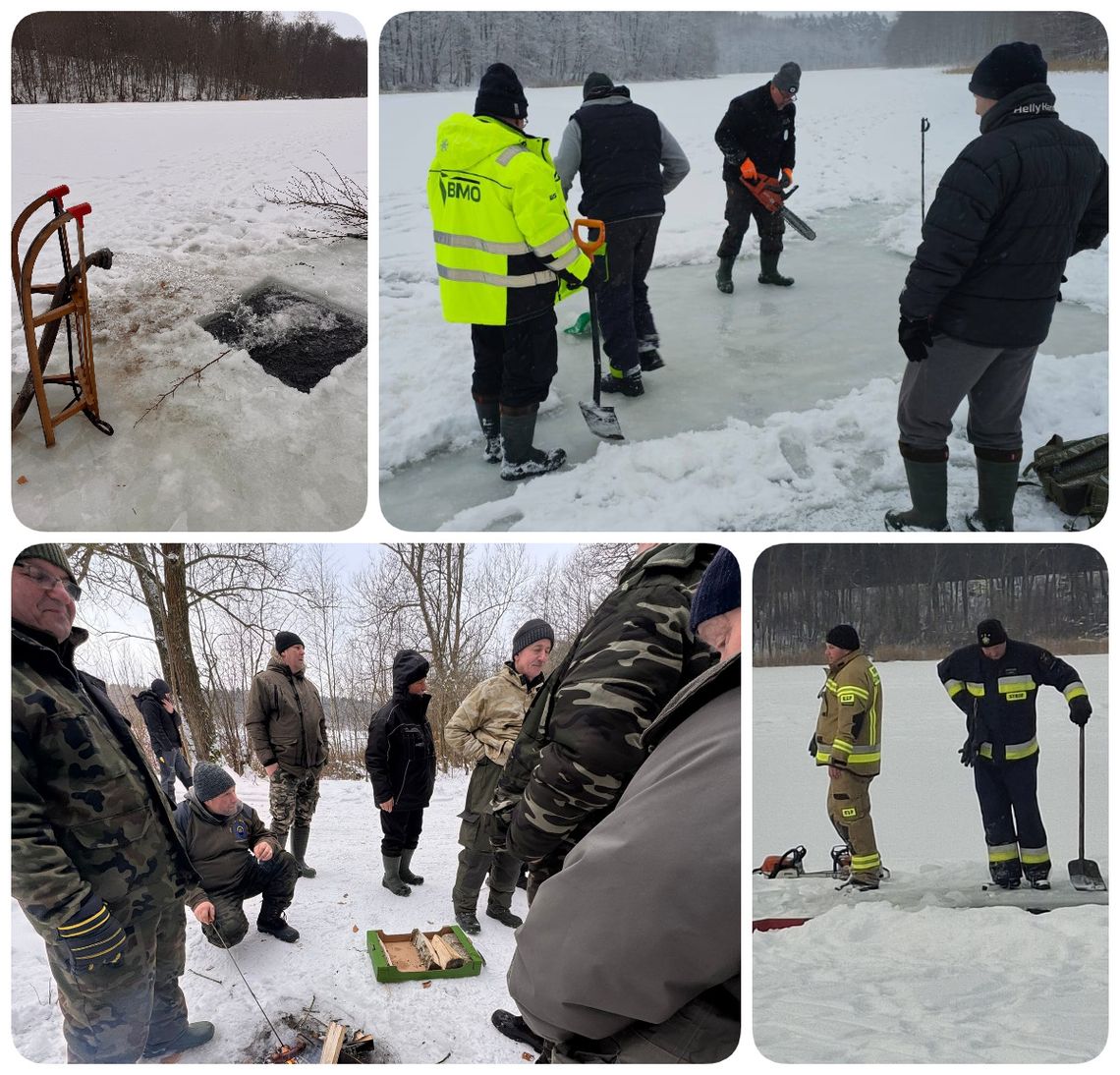 Zimowa mobilizacja wędkarzy. Walczyli z przyduchą na jeziorach w powiecie starogardzkim