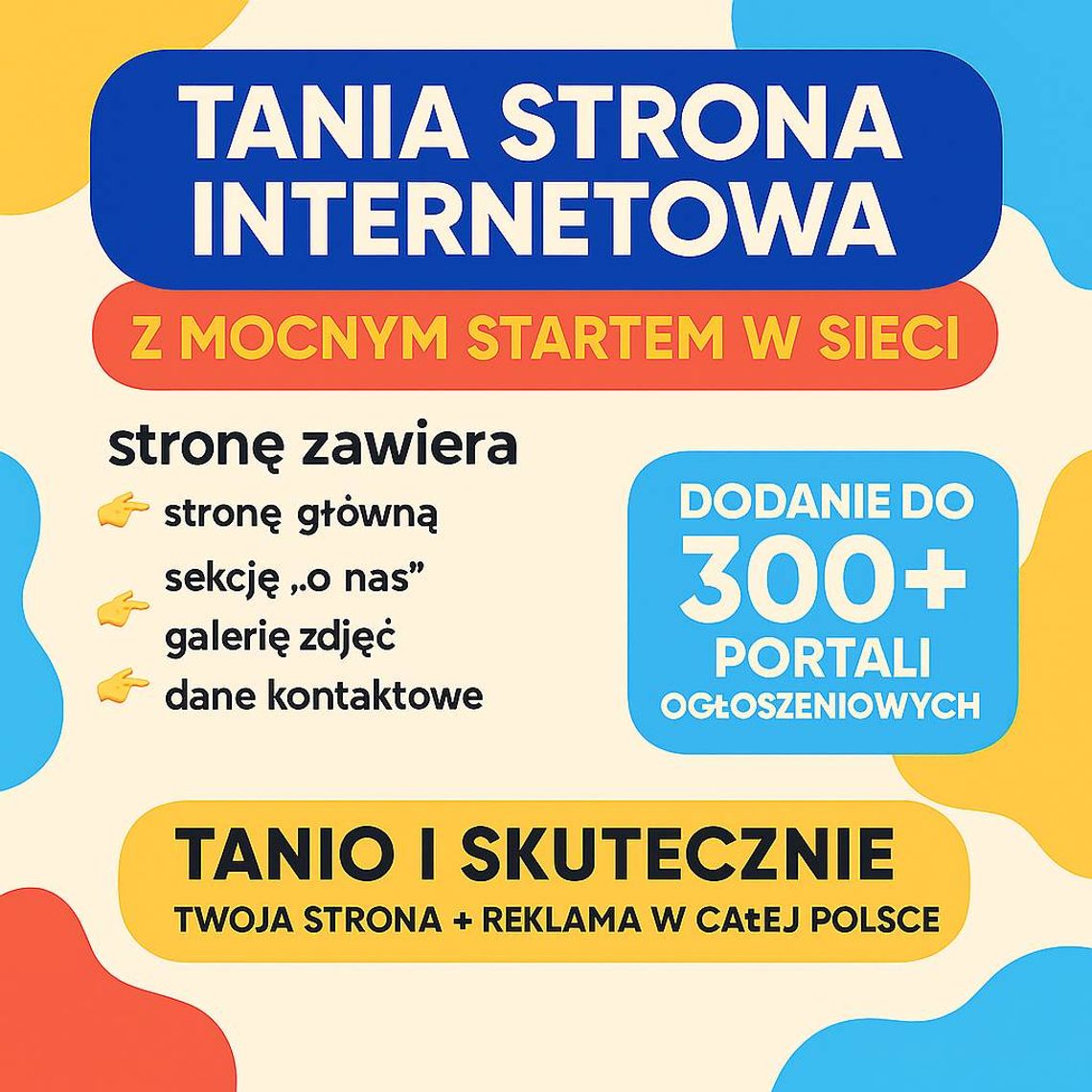 Tania strona internetowa z mocnym startem w sieci Tania strona internetowa z mocnym startem w sieci