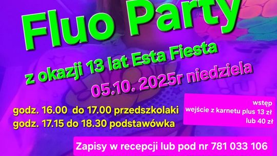 Fluor Party dla dzieci z okazji 13. urodzin Esta Fiesta Fluor Party dla dzieci z okazji 13. urodzin Esta Fiesta