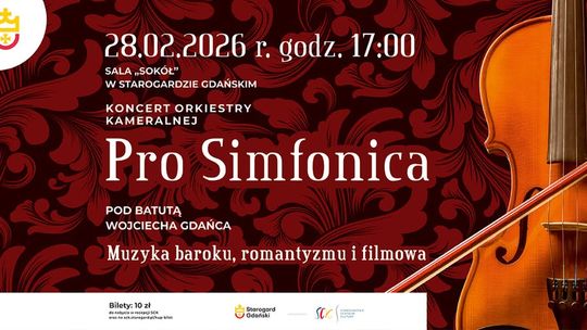 Muzyczna podróż od baroku po filmowe hity. Koncert Orkiestry Pro Simfonica w Starogardzie