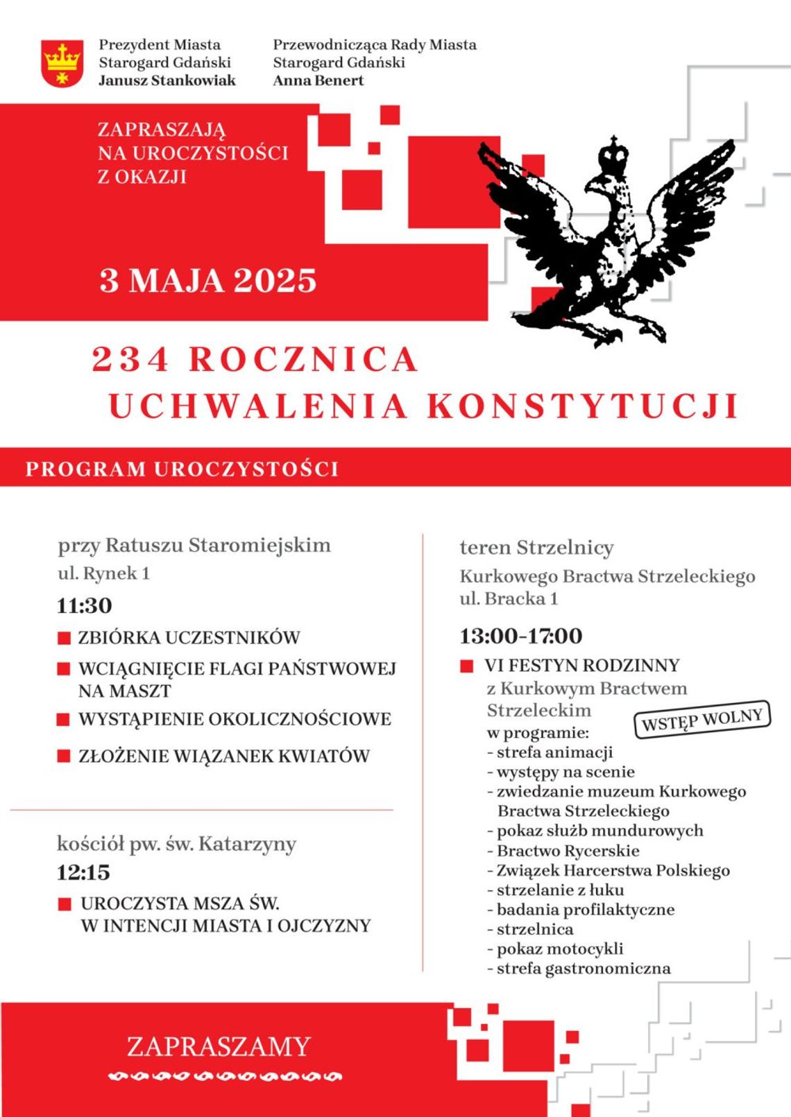 3 maja 2025  - Starogard Gd. - Uroczystości z okazji 234 rocznicy uchwalenia Konstytucji 3 Maja