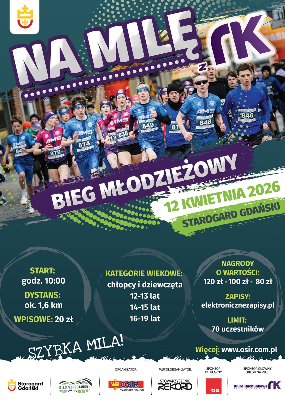 Bieg na milę w Starogardzie Gdańskim. Młodzi biegacze w akcji!