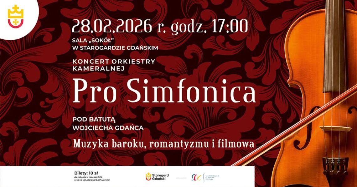 Muzyczna podróż od baroku po filmowe hity. Koncert Orkiestry Pro Simfonica w Starogardzie