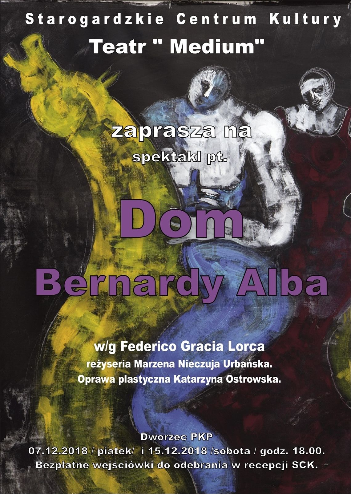 Spektakl pt. "Dom Bernardy Alba" na dworcu PKP.