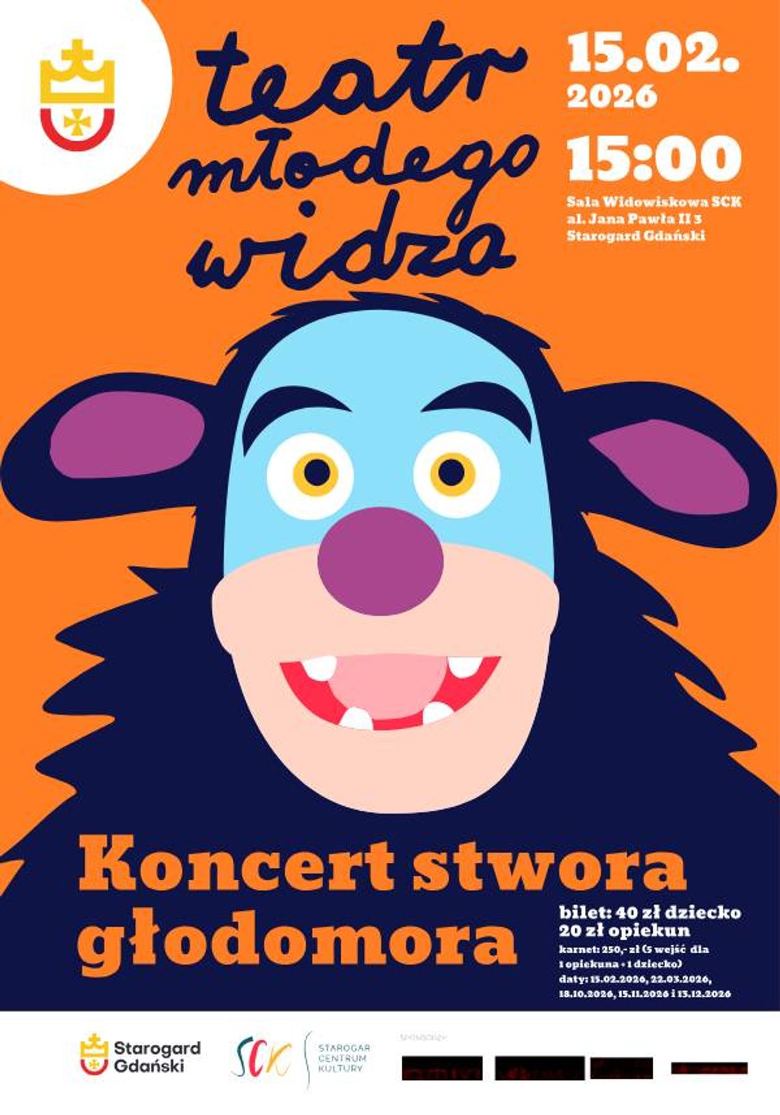 Zimowy Koncert Stwora Głodomora w Starogardzie. Familijne widowisko pełne muzyki i zabawy