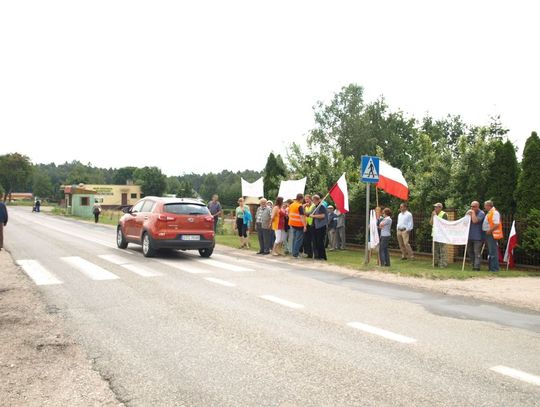 Protest na drodze. Blokada drogi wojewódzkiej